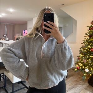 Cozy Gray and gray fleece Women's Sweater